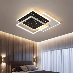 Đèn ốp trần led 3 màu trang trí phòng ngủ hiện đại 550x550mm EC-ML30