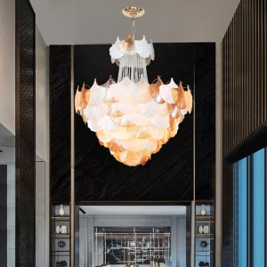 Đèn thả trần phòng khách lá thủy tinh hình vỏ sò D1000mm DR-NC8870C