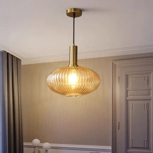 Đèn thả trần quán cafe, bàn ăn, tab đầu giường chao thủy tinh DC-TT52B