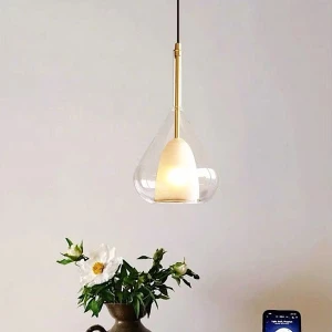 Đèn thả trần quán cafe, bàn ăn, tab đầu giường chao thủy tinh DC-TT53