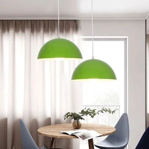 Đèn thả trang trí quán cafe chao nhôm sơn màu xanh D300mm VA-T8022XL