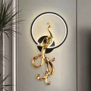 Đèn treo tường phòng khách hiện đại hình chim công nhìn phải HP-V9278A