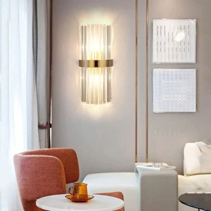 Đèn tường pha lê xi vàng cao cấp trang trí hiện đại H450mm DC-VPL05