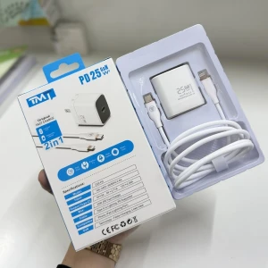 Bộ sạc TypeC-Lighting TMT C25 công nghê GAN - 20w hãng zin 550k