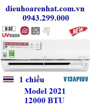 Điều hòa LG 12000BTU 1 chiều inverter UV Nano V13APIUV