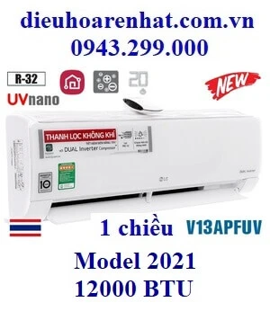 Điều hòa LG inverter 12000BTU 1 chiều UVnano V13APFUV