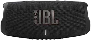Combo Loa Bluetooth di động JBL Charge 5 có khả năng chống nước IP67 và đầu ra sạc USB Màu đen & Loa di động Bluetooth JBL Go 3: Pin tích hợp