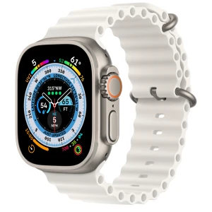 Đồng hồ Apple Watch Ultra GPS Cellular, 49mm Titanium Case with White Ocean Band (A2684) -194253143796 (MNHF3)