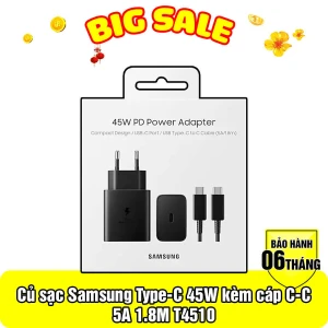 Củ sạc Samsung Type-C 45W kèm cáp C-C 5A 1.8M T4510