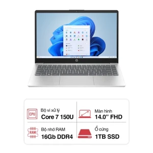 Laptop HP 14-ep1005TU 9Z2W0PA (Core 7-150U/ 16GB/ 1TB/ Intel Graphics/ 14 inch FHD/ Win 11/ Bạc)
