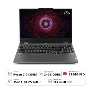 Laptop Lenovo LOQ 15ARP9 83JC003YVN (AMD Ryzen 7-7435HS/ 24GB/ 512GB/ RTX 4060 8GB/ 15.6