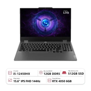 Laptop Lenovo LOQ 15IAX9 83GS001QVN (Intel Core i5-12450HX/ 12GB/ 512GB/ RTX 4050 6GB/ 15.6