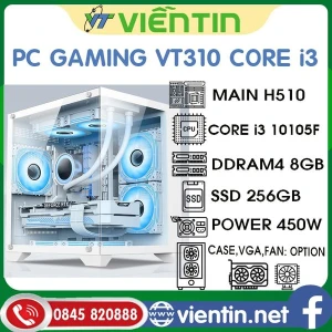 Máy tính để bàn PC Gaming VT310 (Main H510, CPU Core i3 10105F, DDR4 8GB, SSD256GB, PSU 450W)