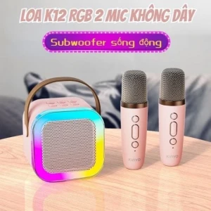 Loa Nhạc Bluetooth Karaoke - Mini K12 2 Mic