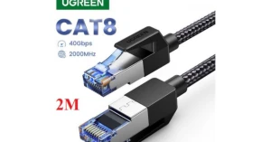 Cáp Mạng Cat8 Đúc Sẵn Bọc Dù Dài 2M Ugreen 80431 Cao Cấp