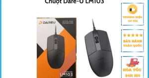 Chuột chơi game Dare-U LM103 chính hãng có dây, màu đen, chuột máy tính dareu loại tốt