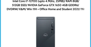Máy tính để bàn Dell Inspiron 3910 (71004593) Intel Core i7-12700 (upto 4.9Ghz, 25MB) RAM 8GB 512GB SSD NVIDIA GeForce GTX 1650