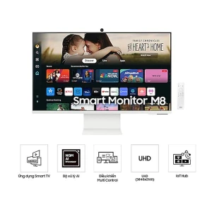 Màn Hình SAMSUNG M8 M80D LS32DM801UEXXV (32 inch - VA - 60Hz - 4ms - 4K - Speaker - màu trắng