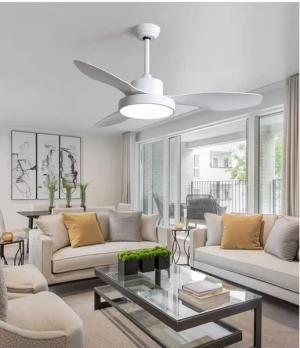 QUẠT TRẦN ĐÈN TRANG TRÍ CAO CẤP iLOOK-4703 (Thân: bạc, Cánh: Trắng)