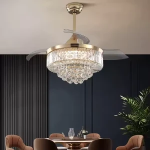 QUẠT TRẦN ĐÈN TRANG TRÍ PHA LÊ CAO CẤP iLOOK-Y4240