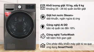 Máy giặt LG F2515RTGB Inverter 15 kg giặt tích hợp - 8kg sấy