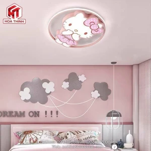 Đèn ốp trẻ em mèo Hello Kitty hồng nhạt