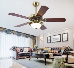 Quạt trần đèn cánh gỗ HT-16