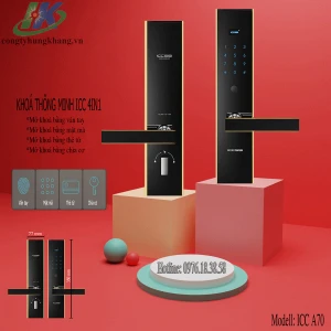 Khóa cửa thông minh hộ gia đình 4 chức năng ICC A70