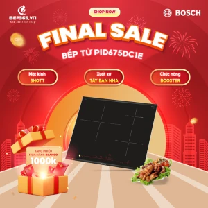 Bếp từ Bosch 3 vùng nấu PID675DC1E Serie 8 lắp âm