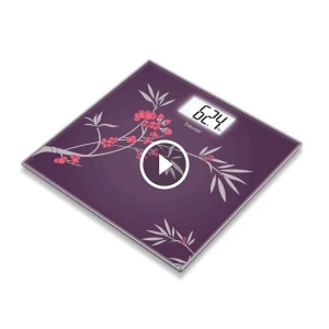 Cân điện tử mặt kính in hình mùa xuân Beurer GS207