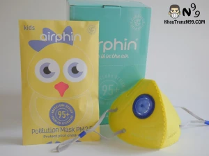 Khẩu trang airphin trẻ em màu vàng yellow Pollo