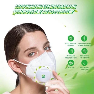 Khẩu trang chống bụi lọc không khí Fresh Air GF sử dụng quạt