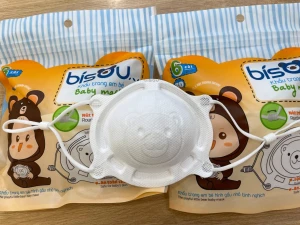 Khẩu trang gấu Bisou dành cho bé sơ sinh đến 4 tuổi dây đeo điều chỉnh được - Khẩu trang n99