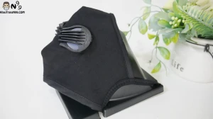 Khẩu trang vải cao cấp 2 van thở - Black - Khẩu trang n99