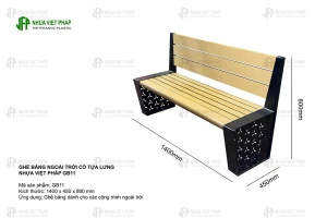 Ghế băng ngoài trời có tựa lưng GB11