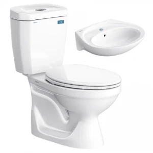 Bồn cầu Viglacera VI88 nắp êm V1102E bàn cầu 2 khối kèm lavabo VTL2