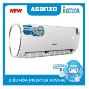 Điều hòa Asanzo Inverter 9000BTU 1 chiều dòng tiết kiệm điện K09N66