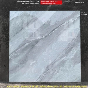 Gạch lát nền màu xám ghi vân đá TTC 80X80 PN88034 Loại A1