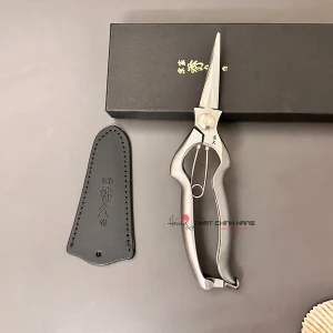 Kéo Tỉa Chi Mũi Kiếm Đầu Ngiêng Thép Trắng Toyama Hidehisa 190mm