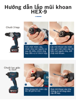 Bộ 3 mũi khoan gạch cứng Hex-9( 5/6/8 ) Bosch