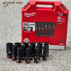 Bộ đầu khẩu siết bu lông 1/2 bộ 14 pcs Milwaukee 49-66-7014