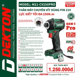 Máy vặn vít dùng pin 21V Dekton M21- CV250PRO GEN3 PRO