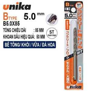 MŨI KHOAN BÊ TÔNG UNIKA B 5.5x100mm ( chân tròn, có búa )
