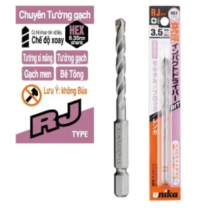 Mũi khoan bê tông UNIKA RJ3.5 90mm ( chân lục giác, không búa )