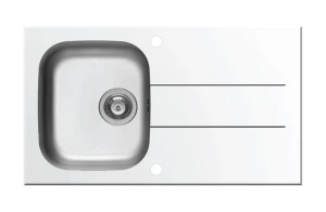 CHẬU RỬA CHÉN 1 NGĂN 1 CÁNH PYRAMIS CONCERTO 1B 1D – WHITE