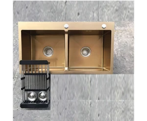 Chậu rửa Euromax inox 304 phủ nano gold cao cấp EMS07