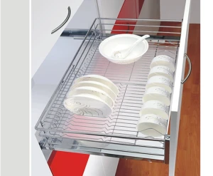 Rổ kéo xoong nồi chén dĩa Euromax inox mờ 304 nan tròn KH600