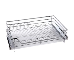 Rổ kéo xoong nồi chén dĩa Euromax inox mờ 304 nan vuông KT700V