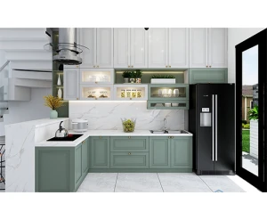 Tủ bếp Thùng MDF phủ Melamine chống ẩm Ba Thanh Thùng nhựa chống ẩm sơn 2K cánh Pano