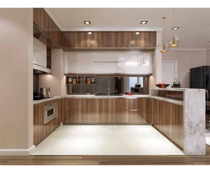 Tủ bếp Thùng ván nhựa An Cường Cánh Acrylic vân gỗ (không line )